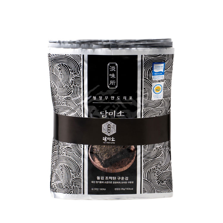 담미소 돌김 조미된 구운김 한속/ 전장김10봉,100장/ 전남 무안 도리포 지주식 곱창김