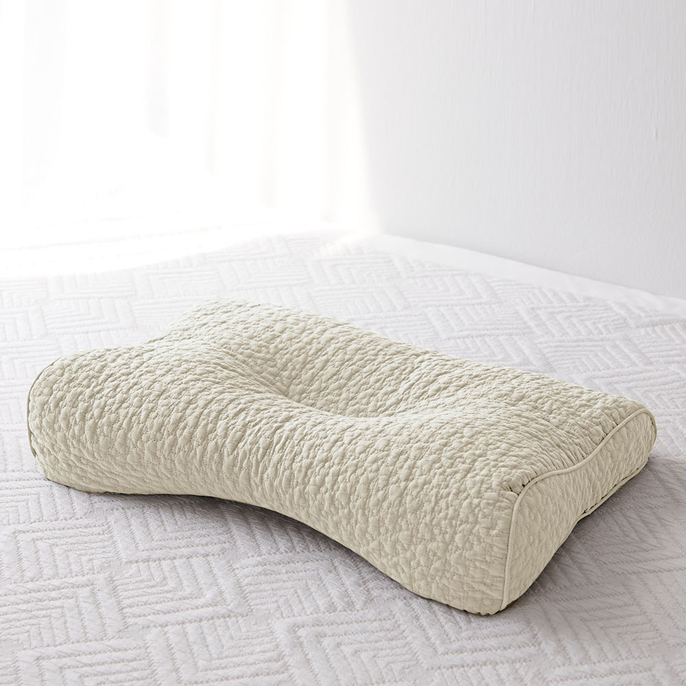 메밀베개 시원한베개 경추 목베개 편백나무 낮은 입체형-샌드베이지, 31x52cm