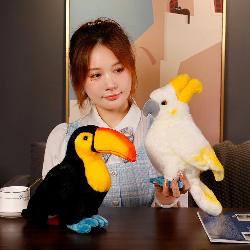 앵무새 인형 애착 동물 귀여운 새 잉꼬 장식 조류 카페 - 상세 이미지 4