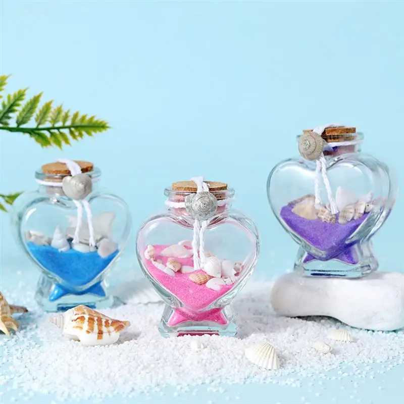 4Pcs 투명 소원 병 심장 모양의 향수 유리 드리프트 항아리 DIY 공예 : 홈베이직135