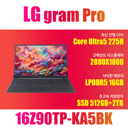 LG전자 LG전자 2025 그램 프로16 16Z90TP-KA5BK/SSD 2TB 추가