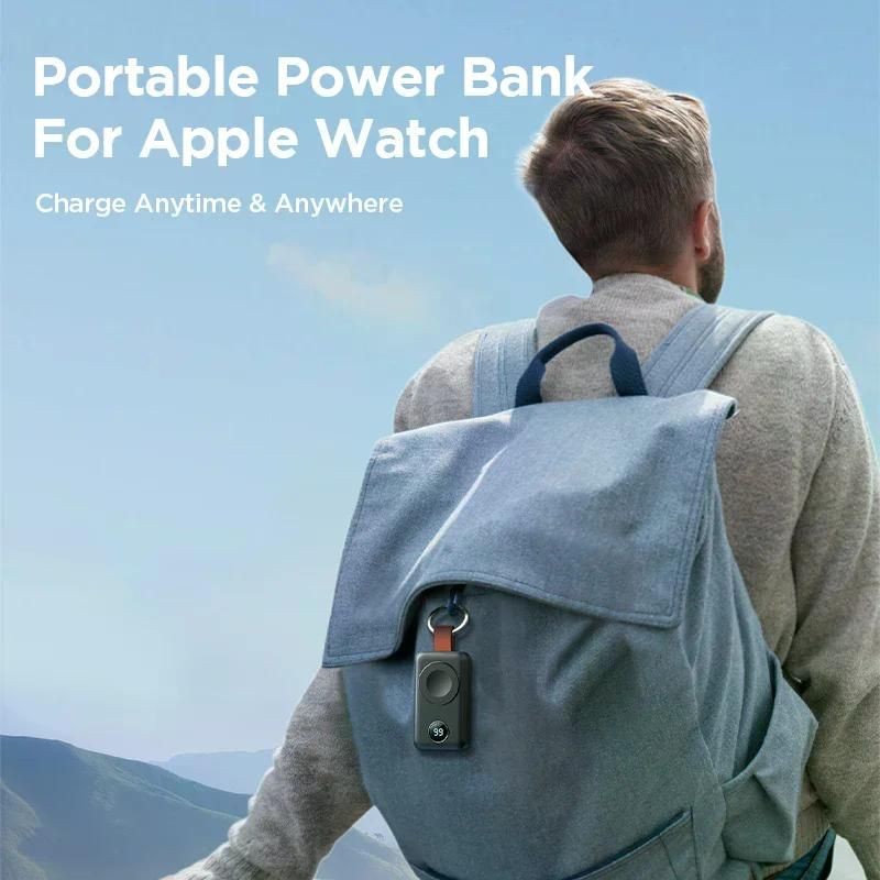 애플워치 보조 배터리 휴대용 무선 충전기 2000mAh 애플 워치 시리즈 9 8 7 6 5 블랙 0-2000mAh - 상세 이미지 5