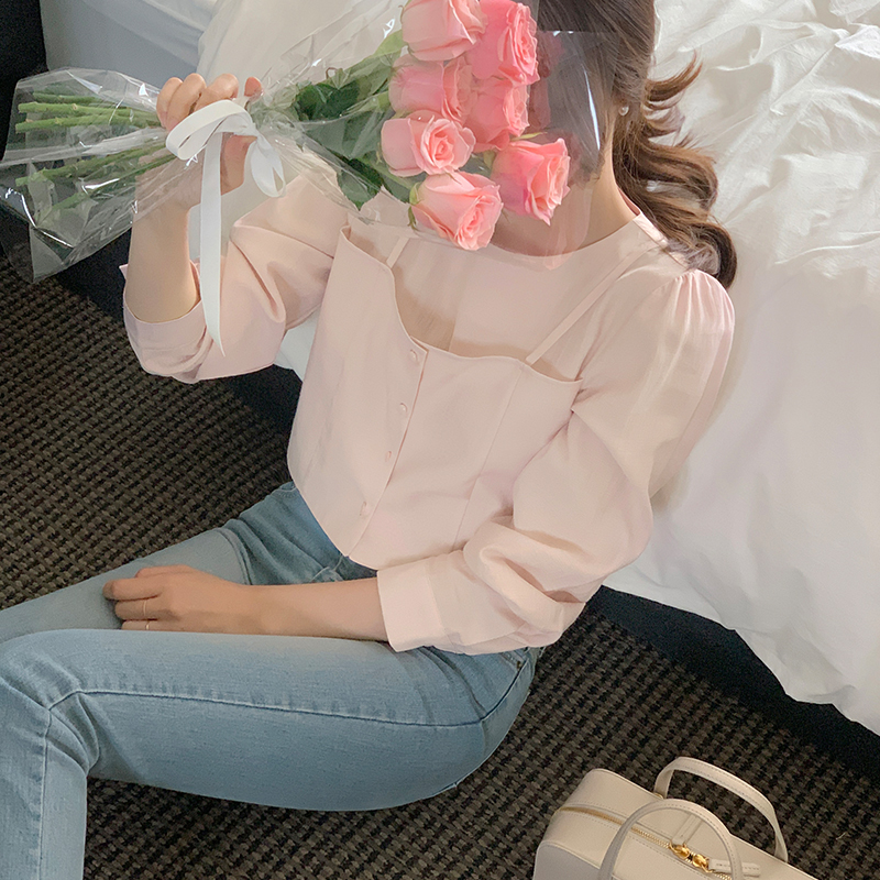 오로라 뷔스티에 레이어드 블라우스 bs7902 - 상세 이미지 5
