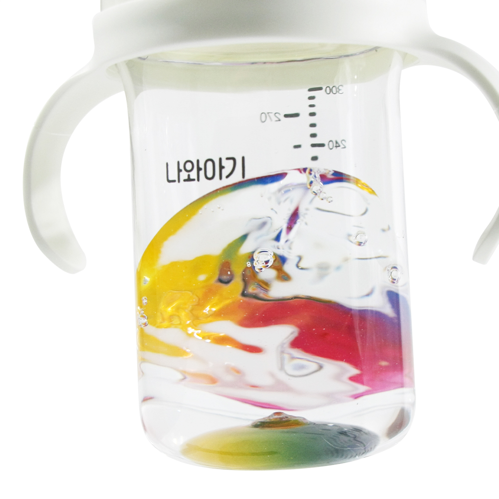 나와아기 흘림방지 무지개 스스로컵 + 실리콘캡 1개