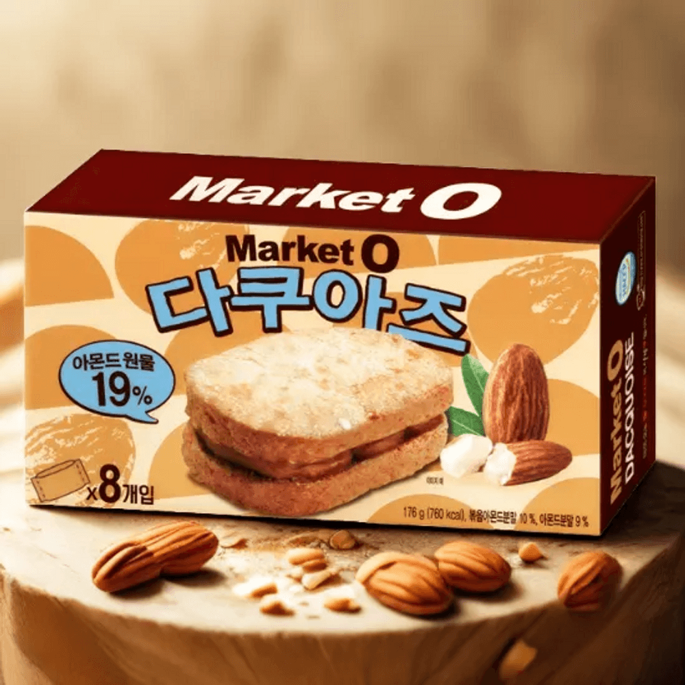 오리온 마켓오 다쿠아즈 8P 176g 8개 당충전 사무실 어린이집 간식 과자 스낵 : e-fun한세상
