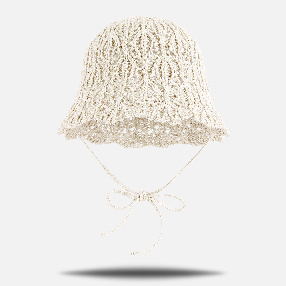 시원한 여름 버킷햇 뜨개 니트 지사모자 여성 턱 끈 벙거지모자