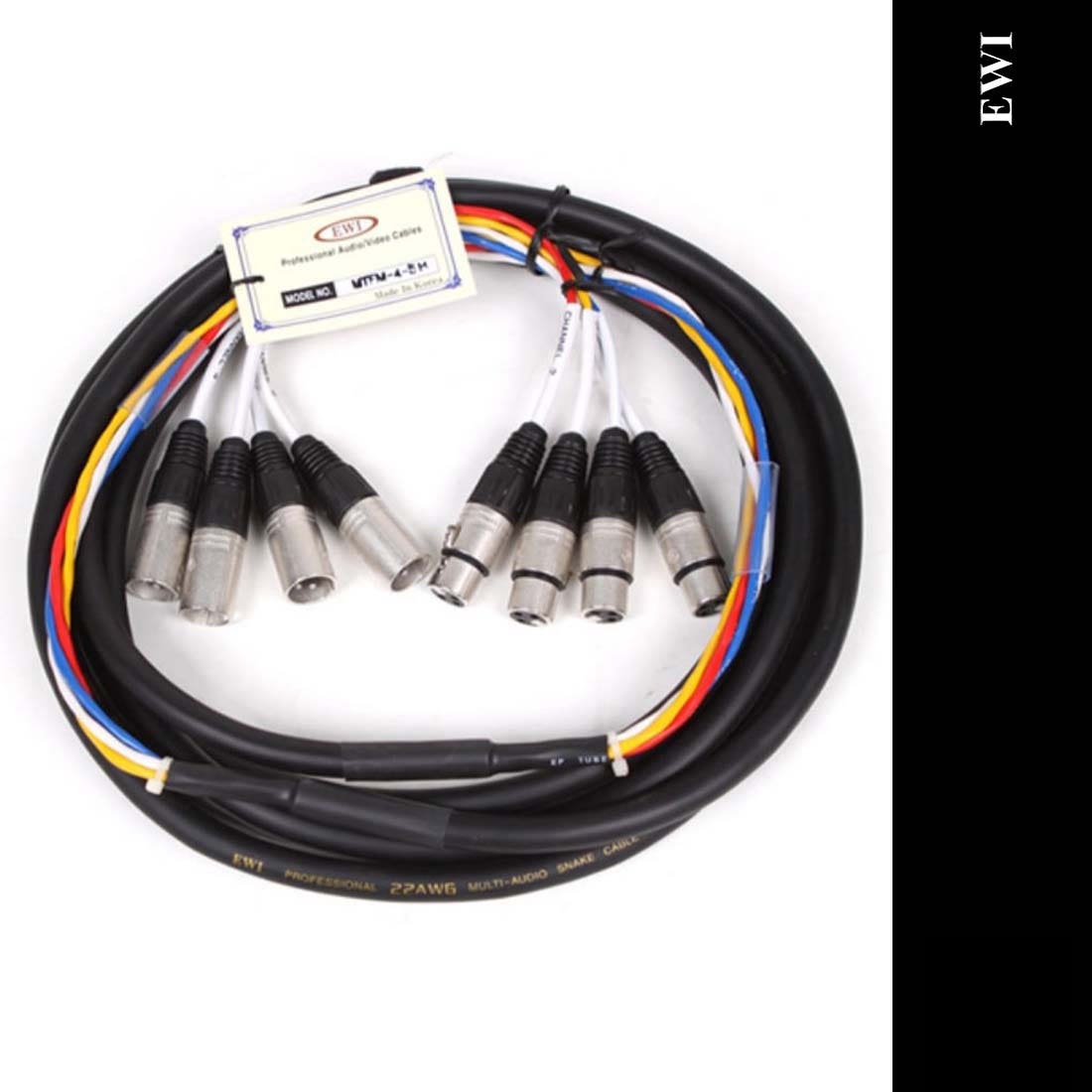 EWI MTFM-4 캐논 XLR 멀티케이블 4채널 음향 연결 연장선 5M~ - 상품 이미지