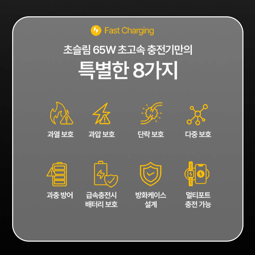 65W 초고속 충전기 C타입 USB 3포트 슬림형 카메라 맥북 아이폰 갤럭시 전용 - 상세 이미지 5