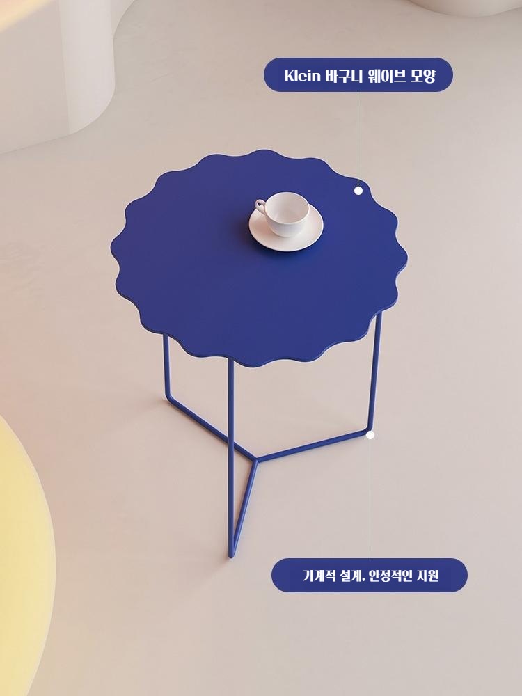 덴마크 블루 커피 테이블 사이드 테이블 미니 카페 테이블 - 상세 이미지 2