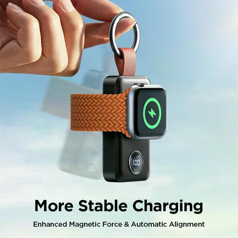 애플워치 보조 배터리 휴대용 무선 충전기 2000mAh 애플 워치 시리즈 9 8 7 6 5 블랙 0-2000mAh - 상세 이미지 4