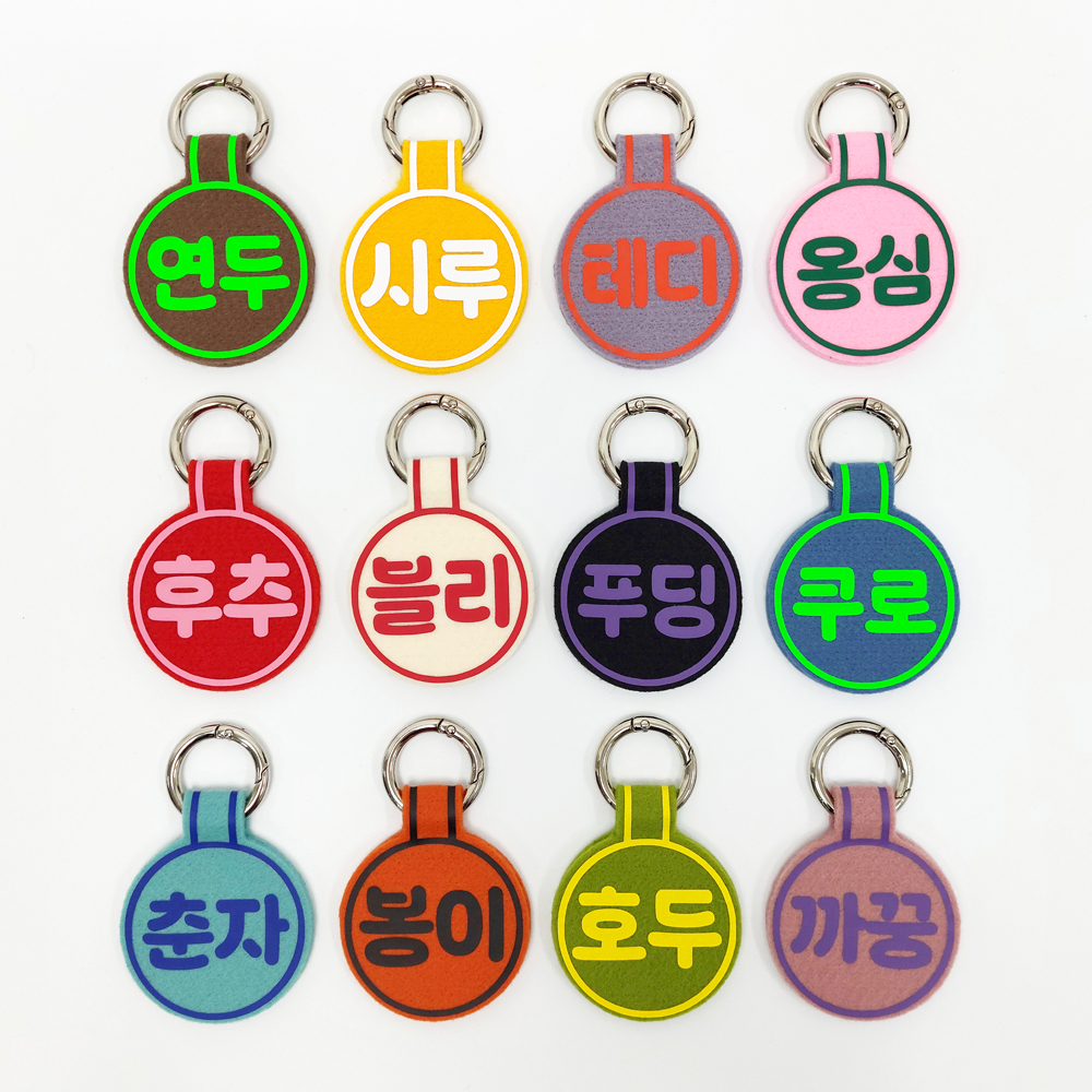 (소형)강아지 네임택 강아지 인식표 전사네임택 이름표 반려견 명찰 원형 이미지 2