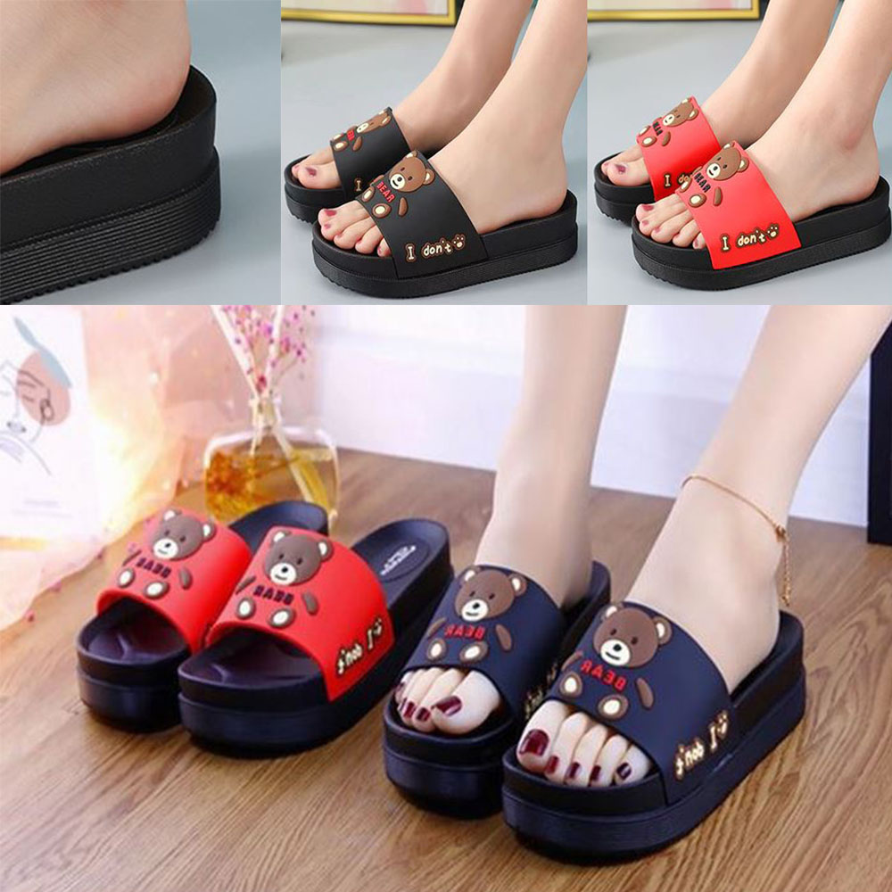 여성 통굽 슬리퍼 귀여운 여자 키높이 쿠션 외출 패션 쪼리