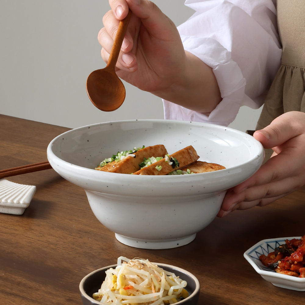 핸드메이드 도자기 파스타볼 샐러드보울 포케그릇 수림 넓은볼 - 상세 이미지 4