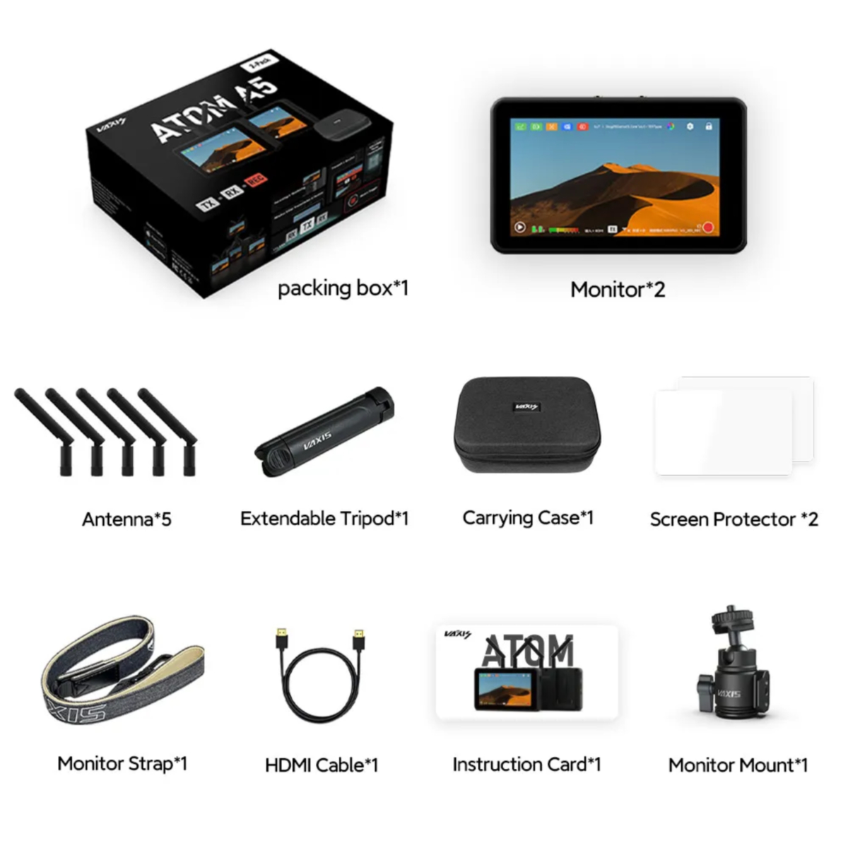 Vaxis Atom A5 5.5인치 송수신 무선 모니터 Professional Package - 상품 이미지