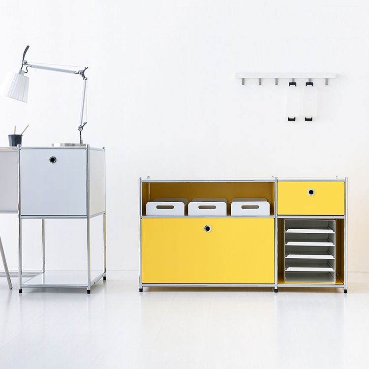 심플리 2x2 수납장 2문 BC615 1168mmx400mmx640mm, 2단, 소프트옐로우 3149.2816 - 상세 이미지 3