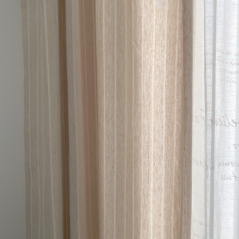 바이아미 린넨 스트라이프 커튼 줄무늬 아이방 맞춤 커튼