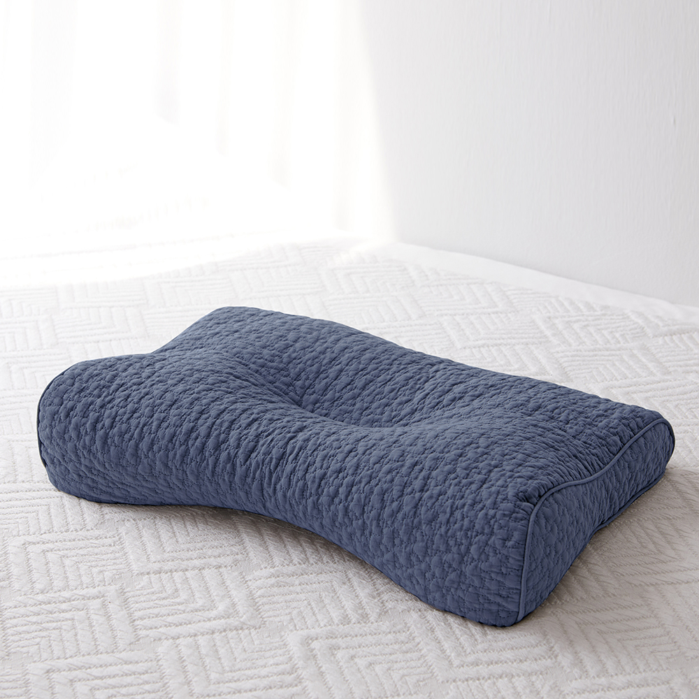 메밀베개 시원한베개 경추 목베개 편백나무 낮은 입체형-네이비, 31x52cm