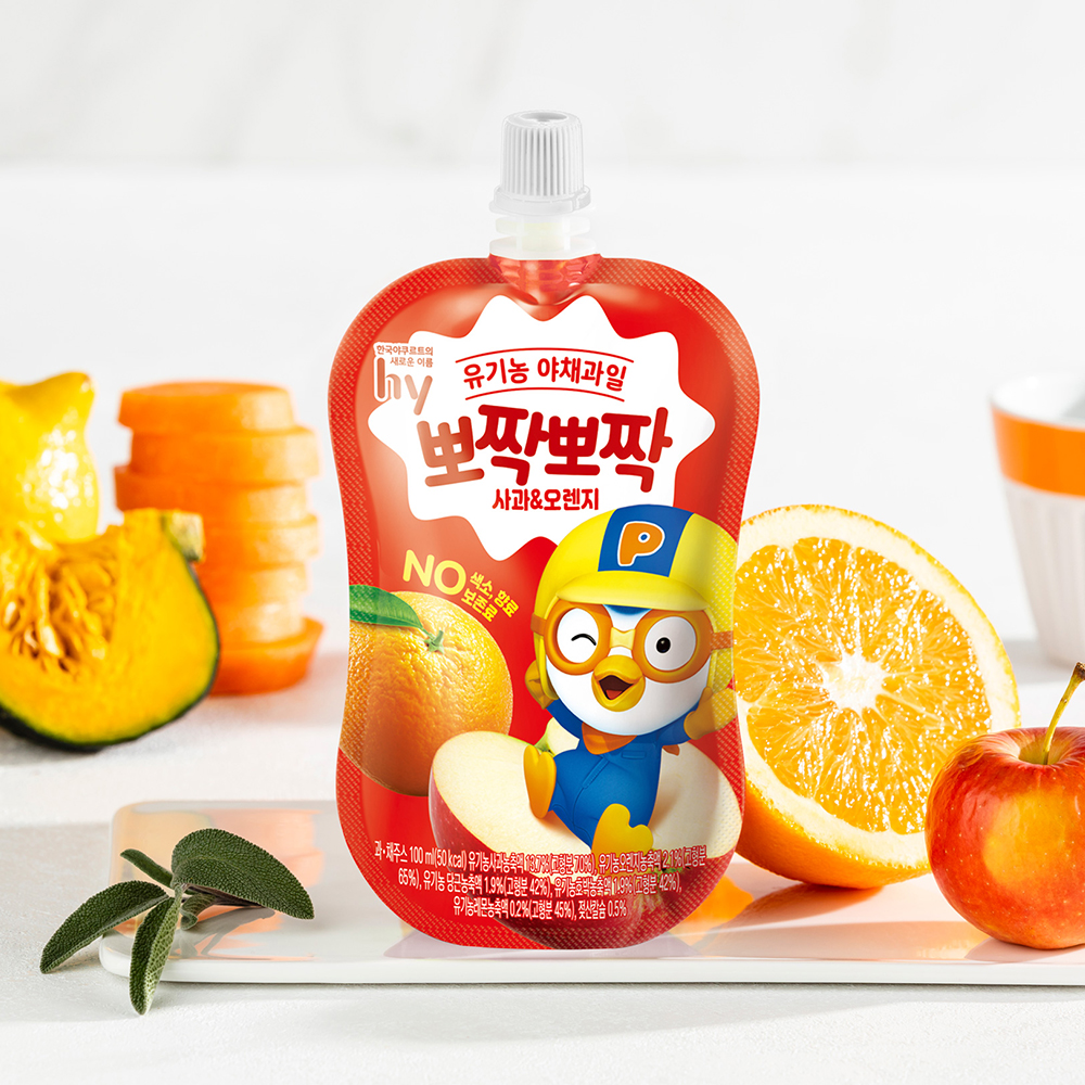 (소비기한:25.12.15) 뽀짝뽀짝 사과오렌지(100ml) 40개 - 상품 이미지