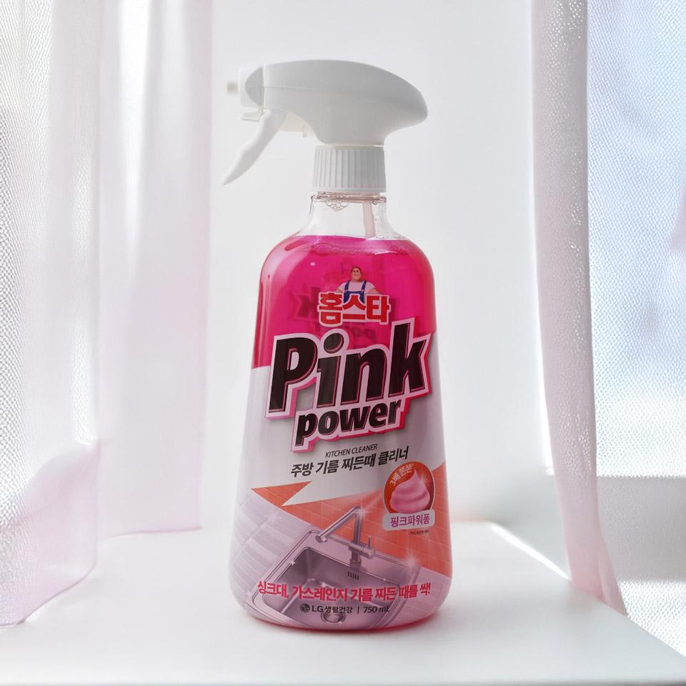 메가마트 LG 홈스타 핑크파워 주방 기름 찌든때 클리너 750ml - 상품 이미지