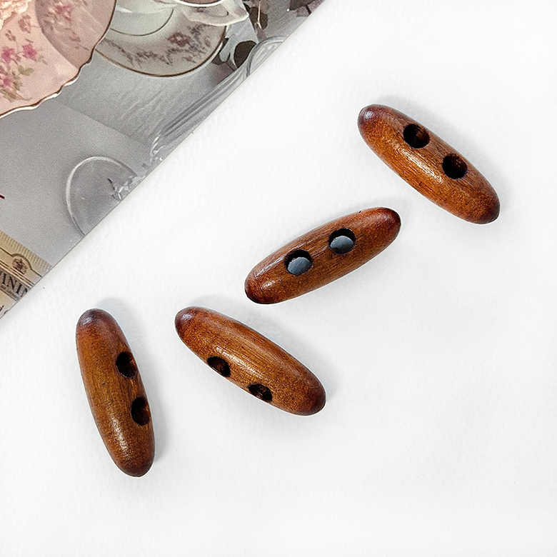 (국산) 4cm 우드 타원형 떡볶이단추 코트단추 2구 (4p) - 상세 이미지 5