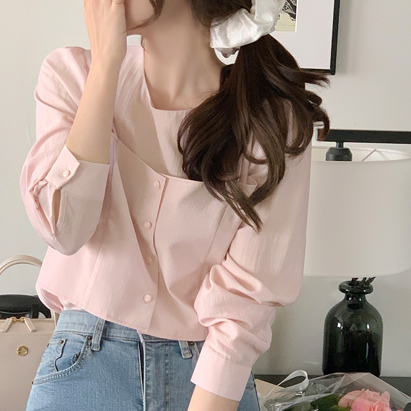 오로라 뷔스티에 레이어드 블라우스 bs7902 - 상세 이미지 3