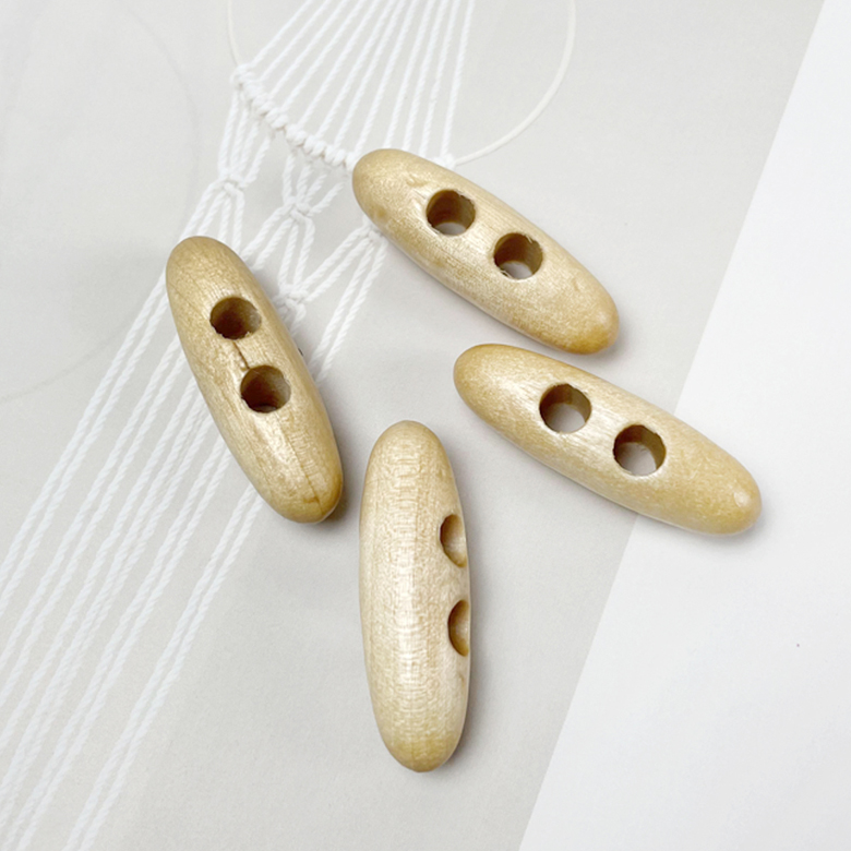 (국산) 4cm 우드 타원형 떡볶이단추 코트단추 2구 (4p) - 상세 이미지 2