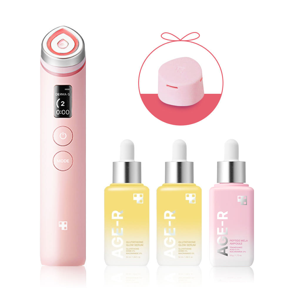 메디큐브 에이지알 부스터 프로(핑크)+전용 헤드캡 핑크+글루타치온 앰플2개+멜라앰플1개