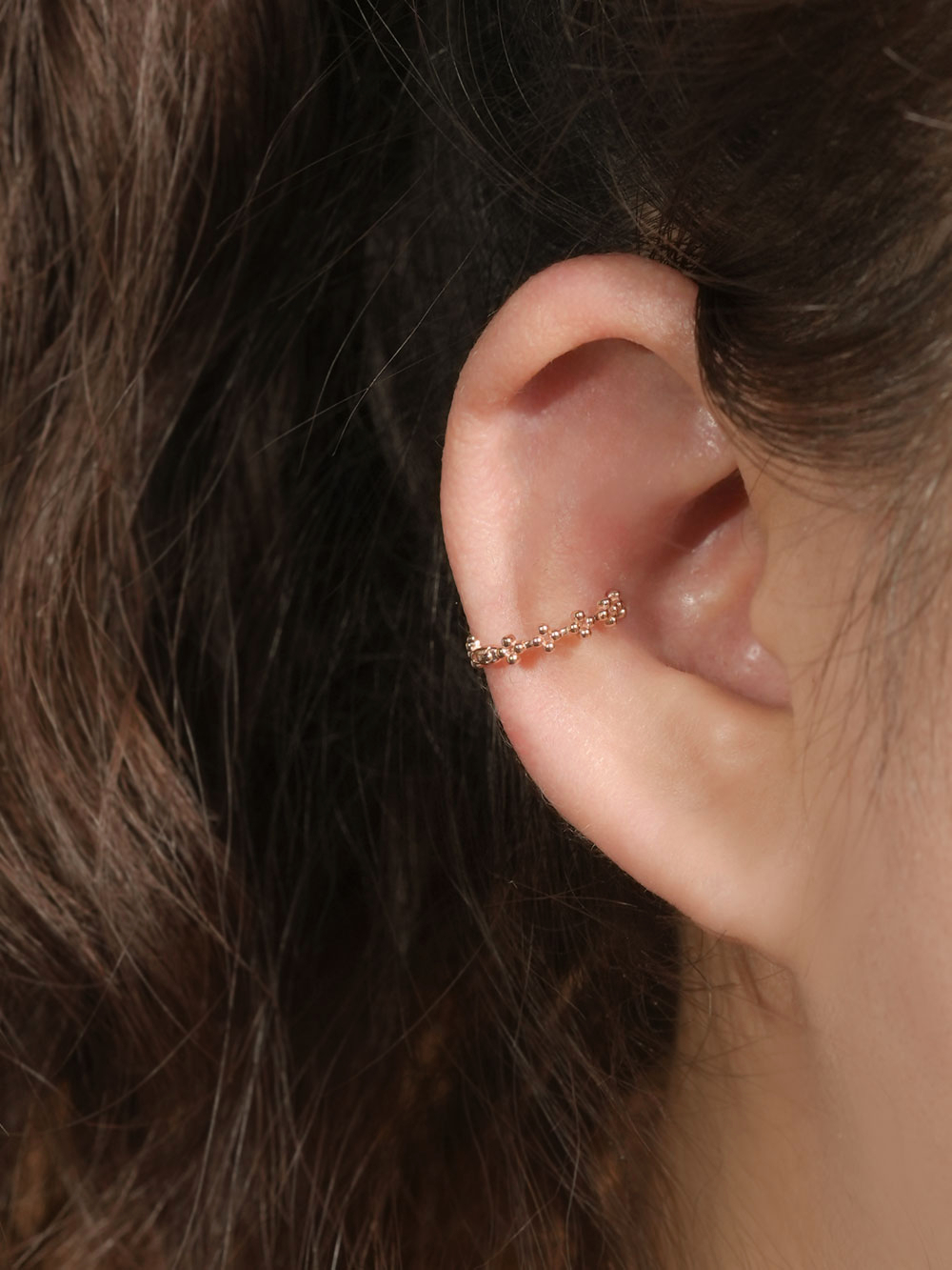 MINIMALPIERCING 14K 18K バブルクローバー ワンタッチリングピアス