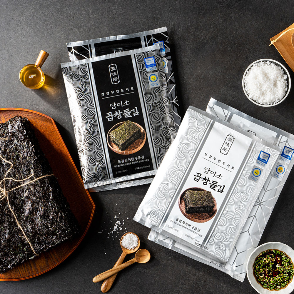 담미소 무안 도리포 곱창김 맛보기 키트 전장김 돌김 재래김 전체 4종 [총 4봉 40매]