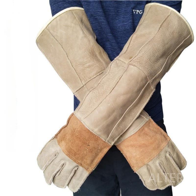 조련 맹금류 장갑 사육 물림 맹견 두꺼운 동물구조 사육사 유기견 소가죽 소가죽(60cm) L - 상품 이미지