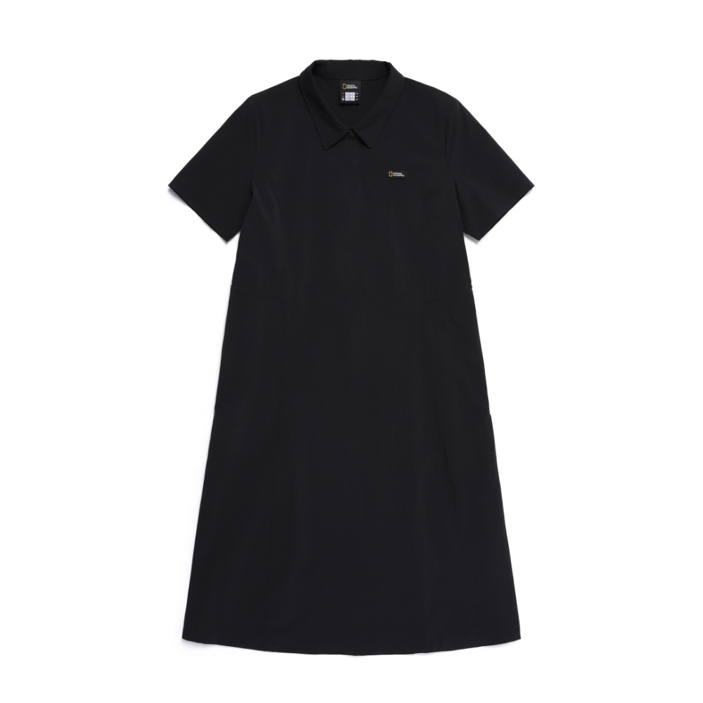 내셔널지오그래픽 N252WOP840 여성 아델리 경량 우븐 카라 여름 반팔 원피스 CARBON BLACK