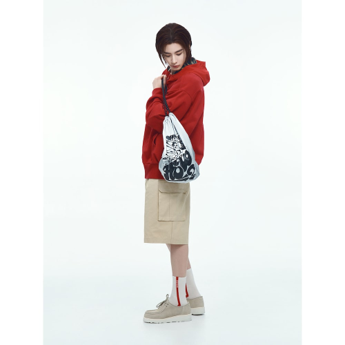 샌드 사운드 Woven Detailed Full Zip Hoodie  Red MS4541D016 : SindMill
