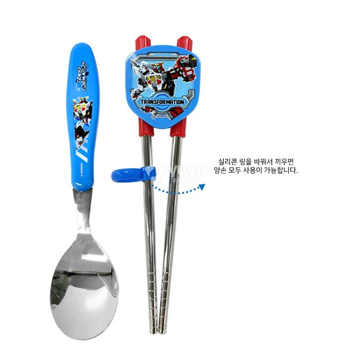 헬로카봇 수저세트 젓가락 스푼포크 무소음 수저케이스 어린이 유아 휴대용 아동 이미지 8