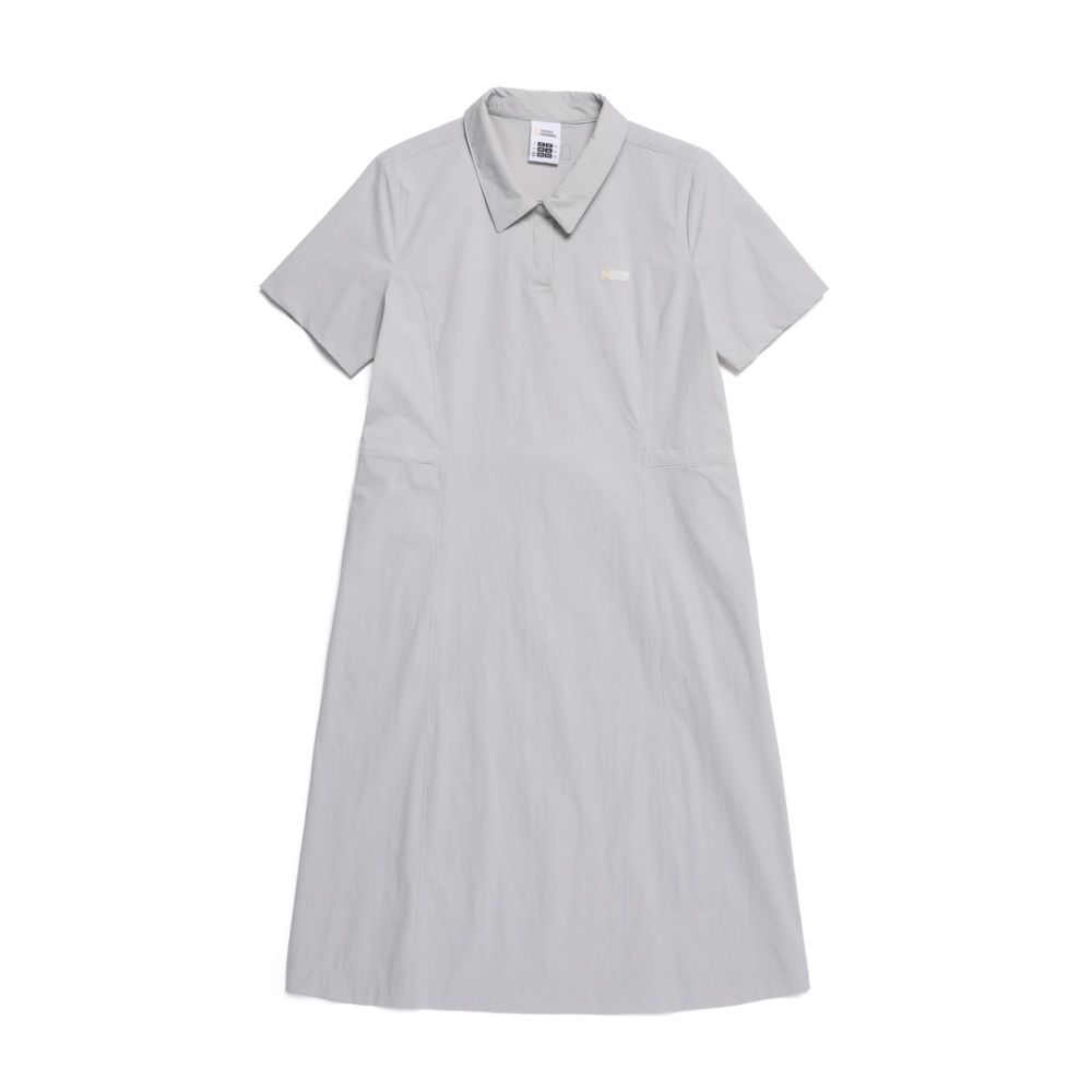 내셔널지오그래픽 N252WOP840 여성 아델리 경량 우븐 카라 여름 반팔 원피스 SILVER GREY