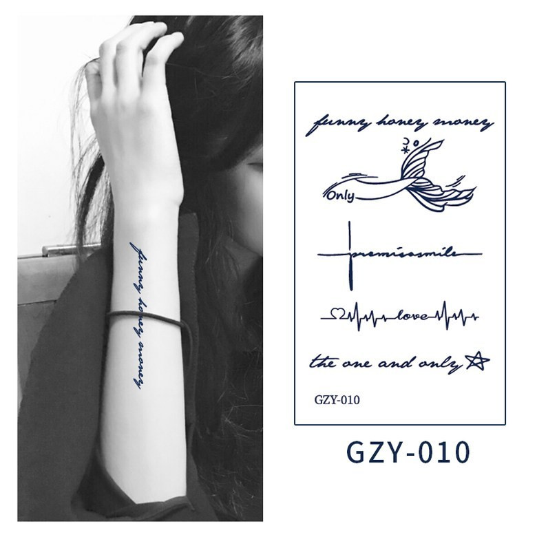 MIR WAY 레터링 리얼 타투 스티커 GZY10 1개 - 상세 이미지 4