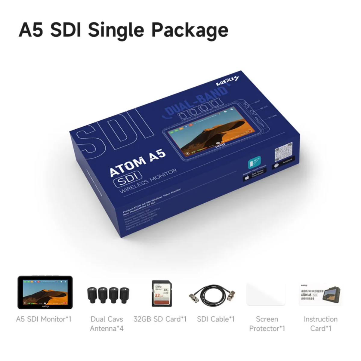 Vaxis Atom A5 SDI 5.5인치 송수신 무선 모니터 이미지 8