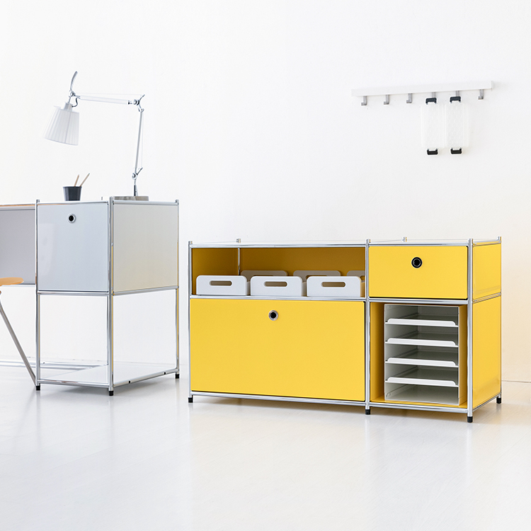 심플리 2x2 수납장 2문 BC615 1168mmx400mmx640mm, 2단, 소프트옐로우 3149.2816 - 상세 이미지 5