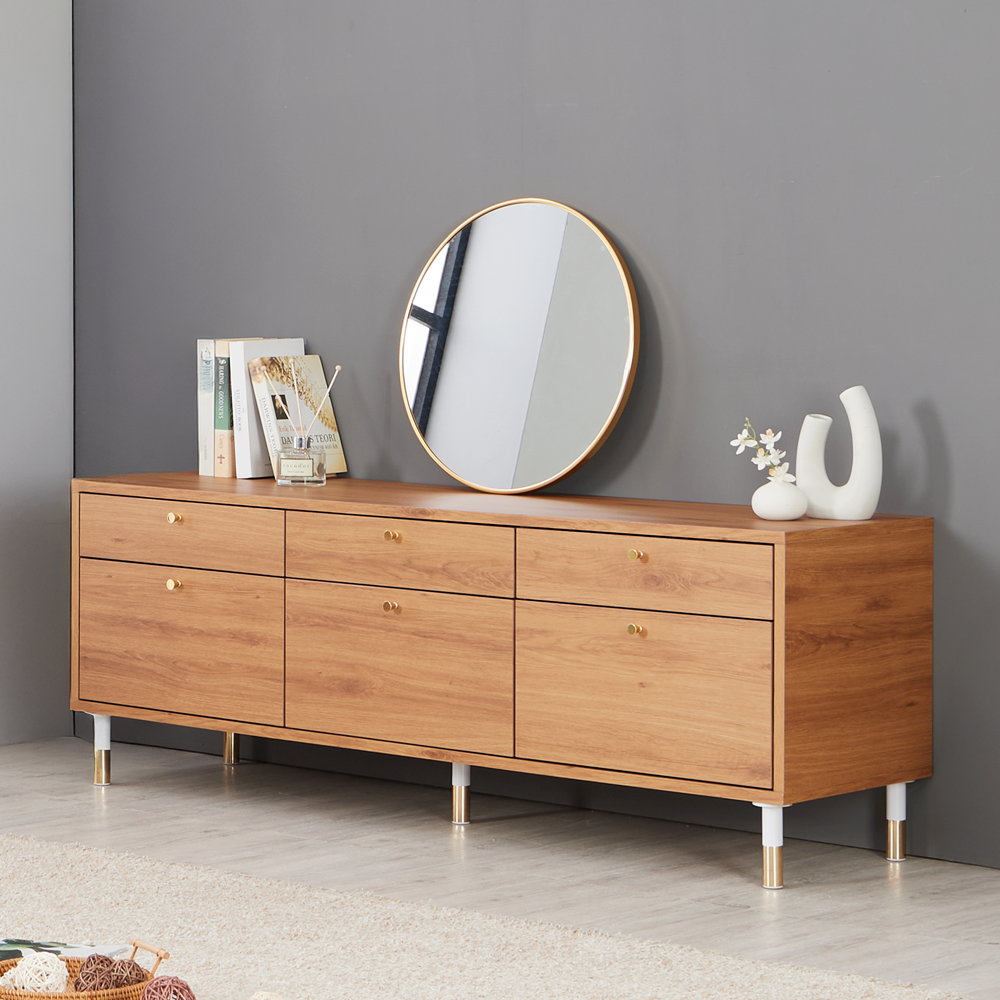 프라하 tv다이서랍장 낮은 티비 서랍장 선반 장식장 1500x400x525, 월넛