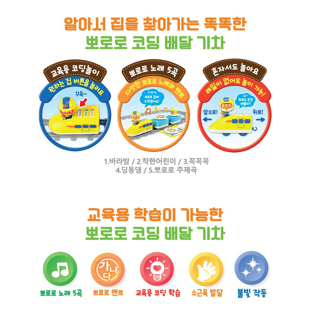 뽀로로 코딩 배달 기차놀이 레일 움직이는 장난감 4세남아선물 - 상세 이미지 2