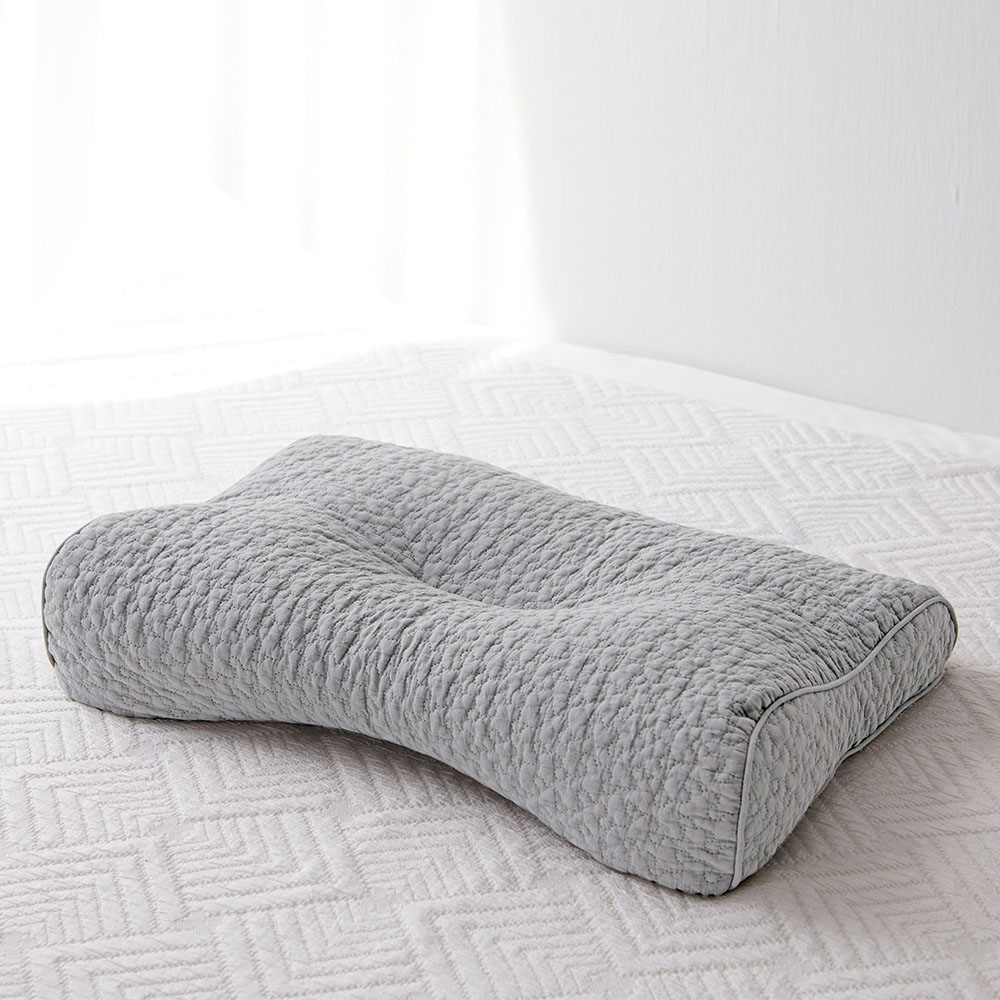 메밀베개 시원한베개 경추 목베개 편백나무 낮은 입체형-그레이, 31x52cm