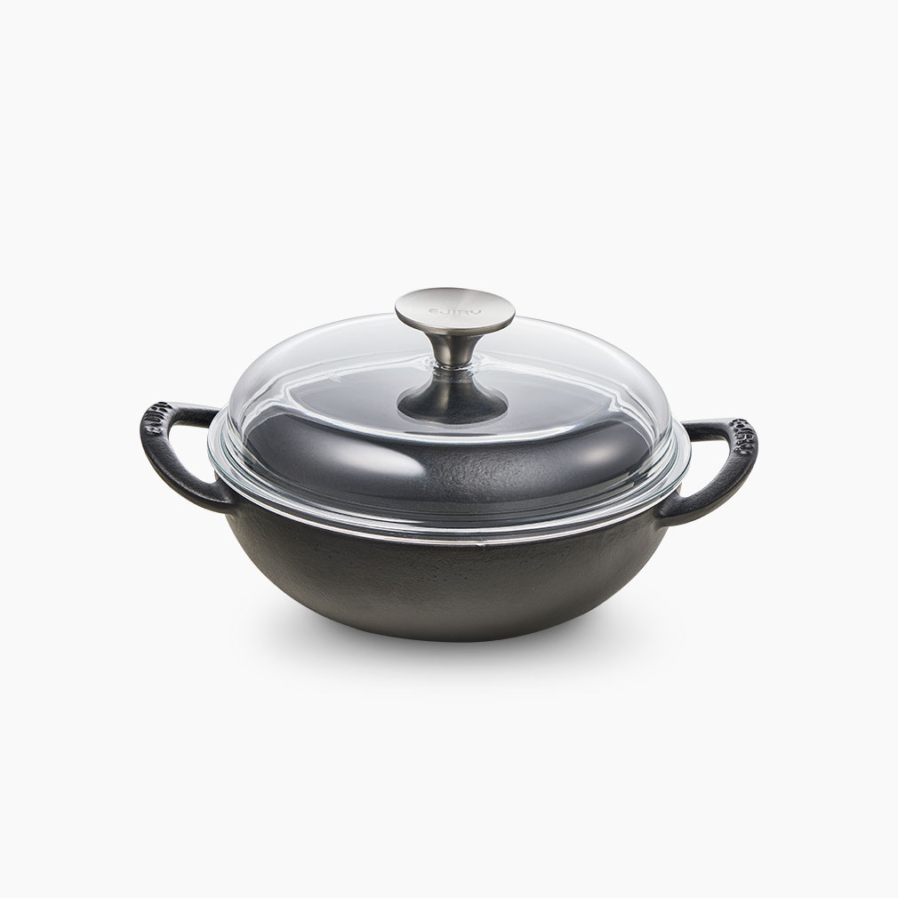 에지리 블랙아이언 인덕션 무쇠냄비 베이비웍 하이돔 20cm, 매트블랙