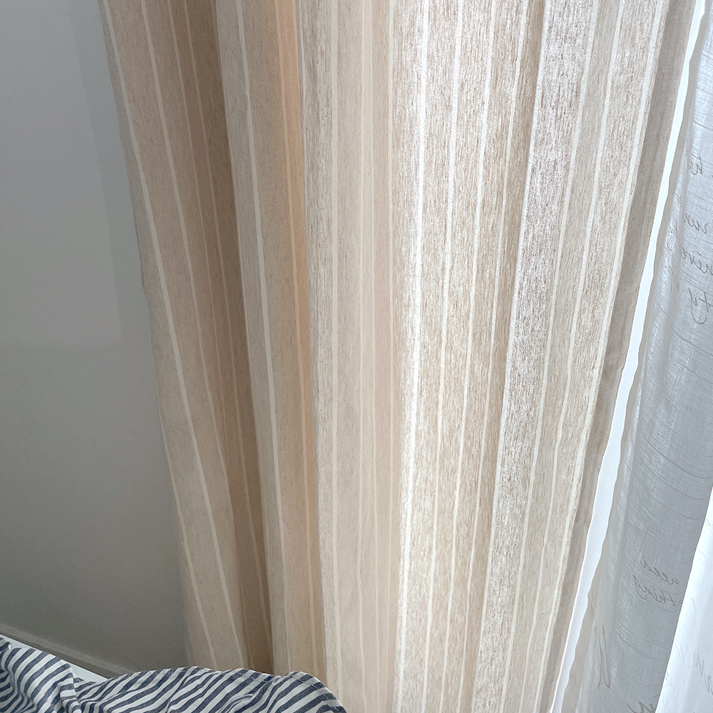 바이아미 린넨 스트라이프 커튼 줄무늬 아이방 맞춤 커튼
