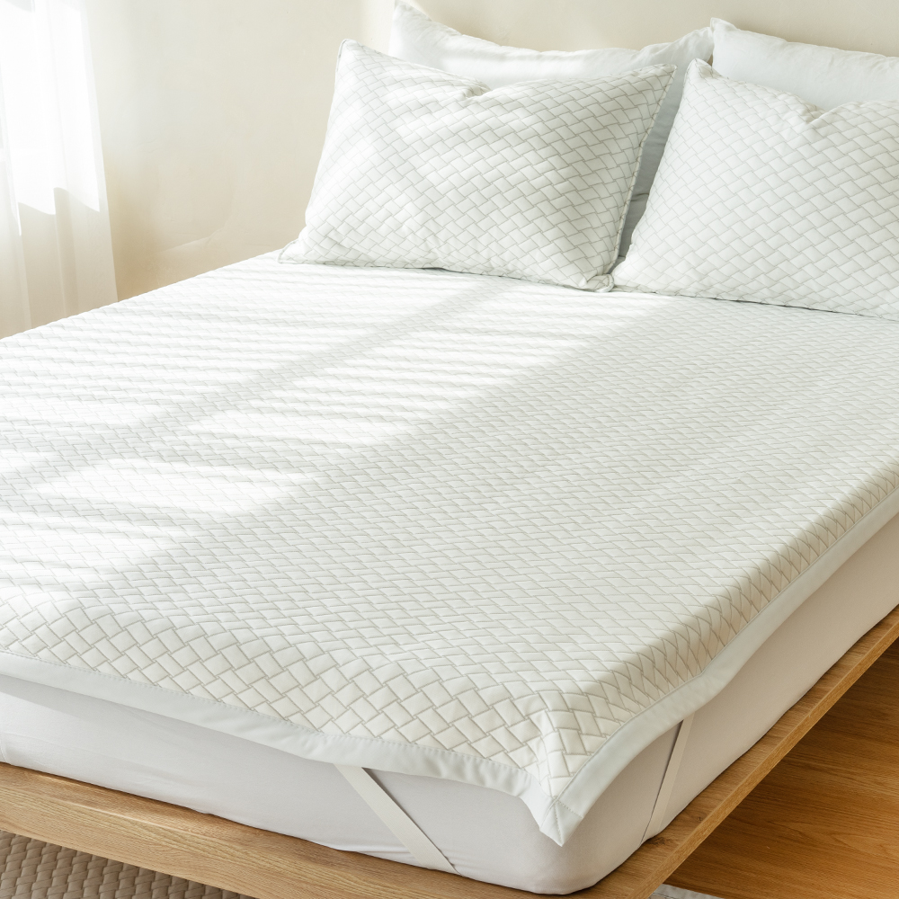 듀라론 쿨 냉감 밴드형 여름 침대 냉감패드 타입B/바스켓(BASKET), Q.K(퀸.킹겸용)