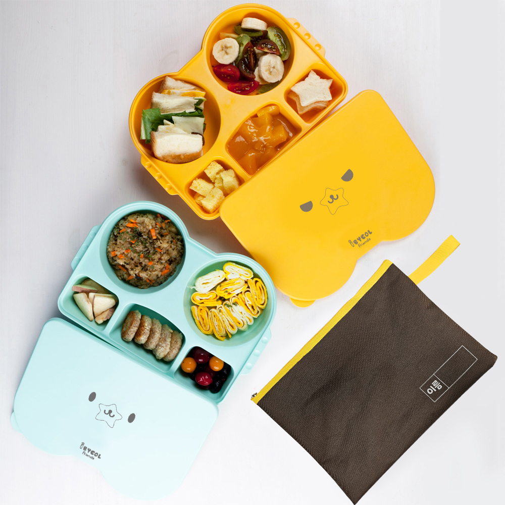 이름각인 유아 식기 옥수수 아기 식판 어린이집 뚜껑 도시락 가방