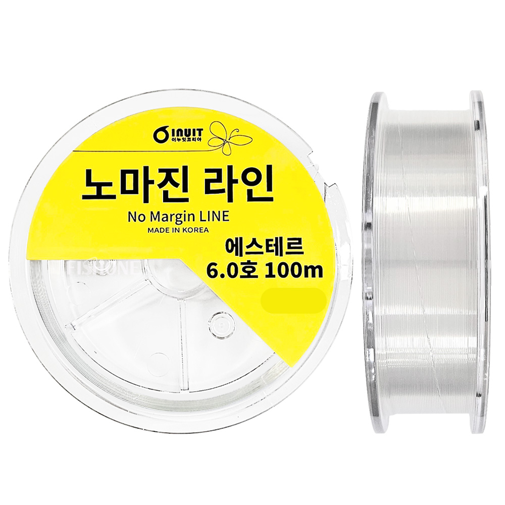 이누잇 노마진 투명 에스테르 라인 한치 갑오징어 쭈꾸미 목줄 쇼크리더 6호, 100m