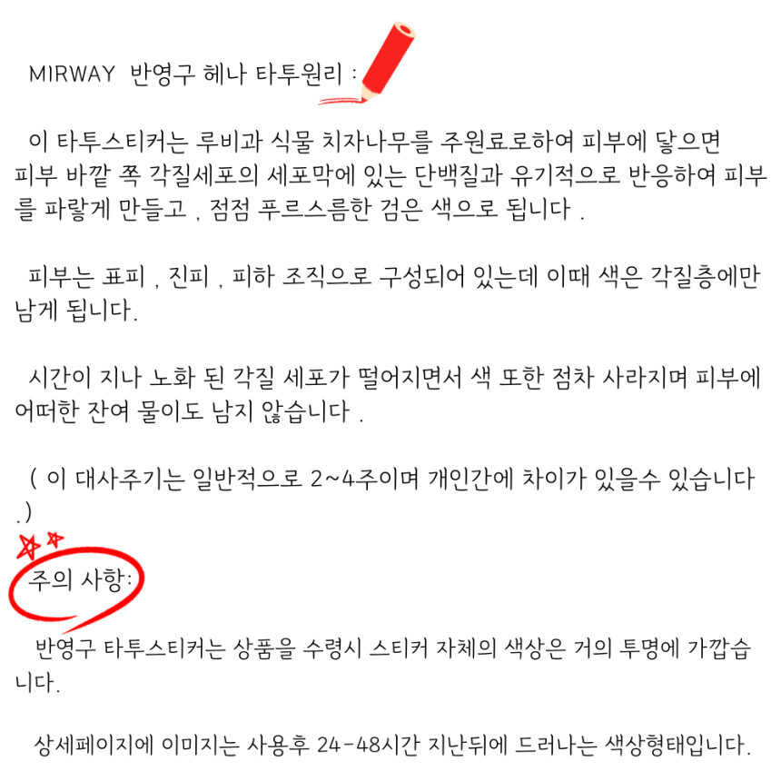 MIR WAY 레터링 리얼 타투 스티커 GZY12 1개 - 상세 이미지 3