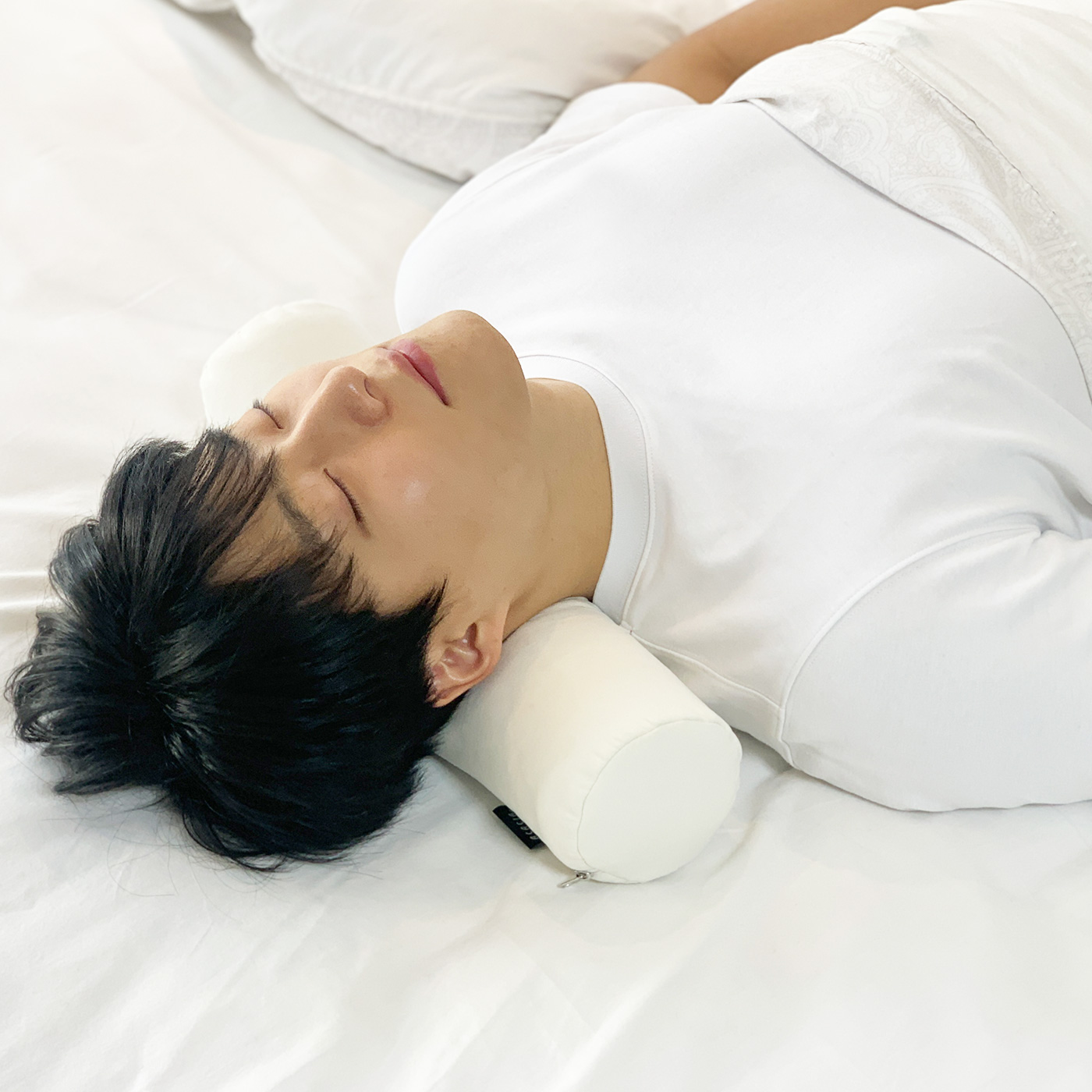 천연 라텍스 목디스크 경추베개 원형 일자목 거북목 목주름 베개 높이10cm