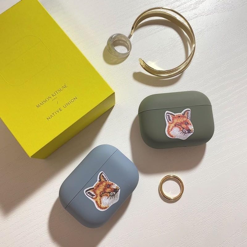 메종키츠네 MAISON KITSUNE 에어팟 프로 케이스 폭스헤드 실리콘 그린 이미지 6