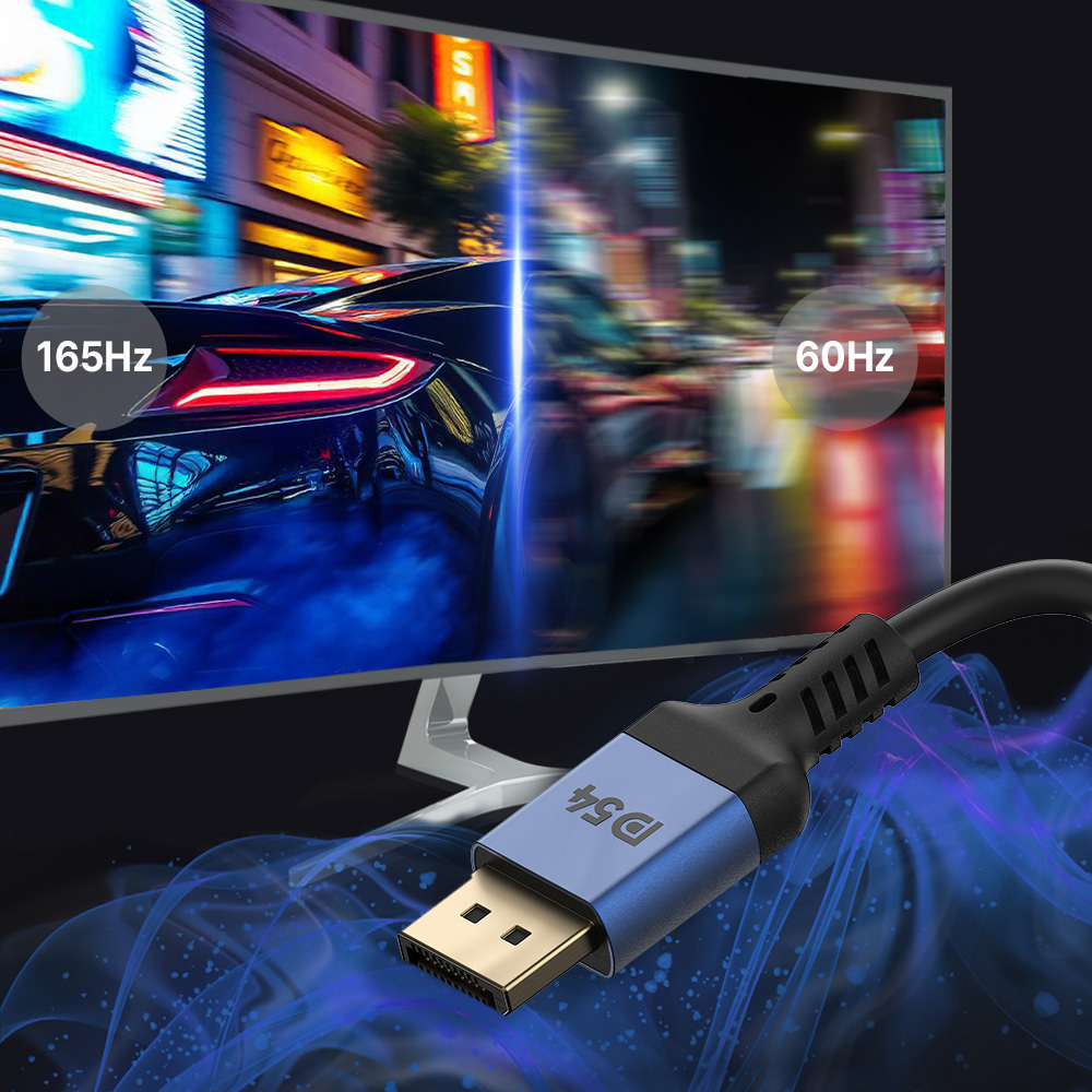 VESA 인증 DP to DP 2.1 DP54 16K DisplayPort 케이블 메탈 1m