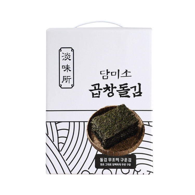 담미소 돌김 무조미 구운김 반속 / 전장김 5봉,50장 / 전남 무안 도리포 지주식 곱창김